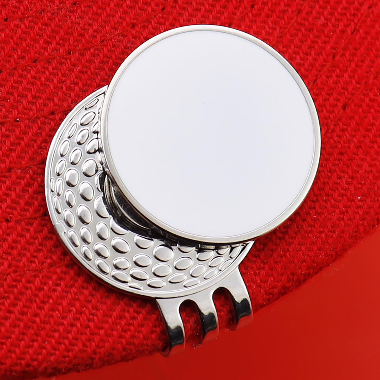 Ball Marker Set - ที่หนีบหมวกสำหรับทำเครื่องหมายลูกกอล์ฟแบบแม่เหล็ก ที่หนีบหมวกสำหรับทำเครื่องหมายลูกกอล์ฟแบบพกพา ที่หนีบหมวกสำหรับทำเครื่องหมายลูกกอล์ฟโลหะเคลือบสีขาว ชุดที่หนีบหมวกสำหรับทำเครื่องหมาย