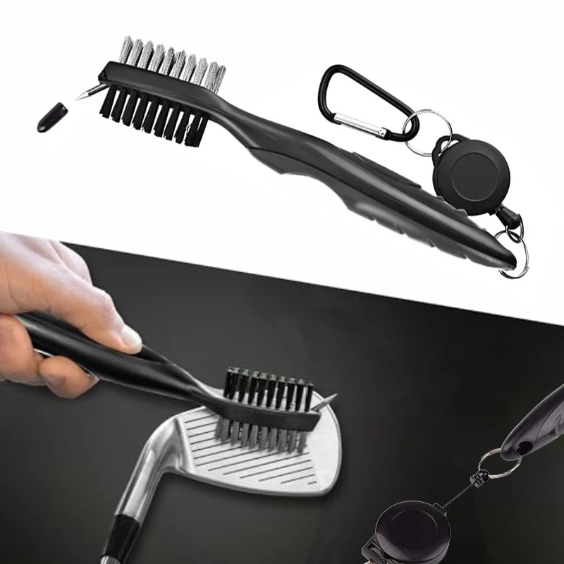 Golf Equipment Junior - แปรงทำความสะอาดร่องไม้กอล์ฟ 1-4 ชิ้น แปรงทำความสะอาดไม้กอล์ฟแบบสองด้าน ชุดทำความสะอาดร่องไม้พัตเตอร์และเวดจ์ อุปกรณ์ทำความสะอาดไม้กอล์ฟ