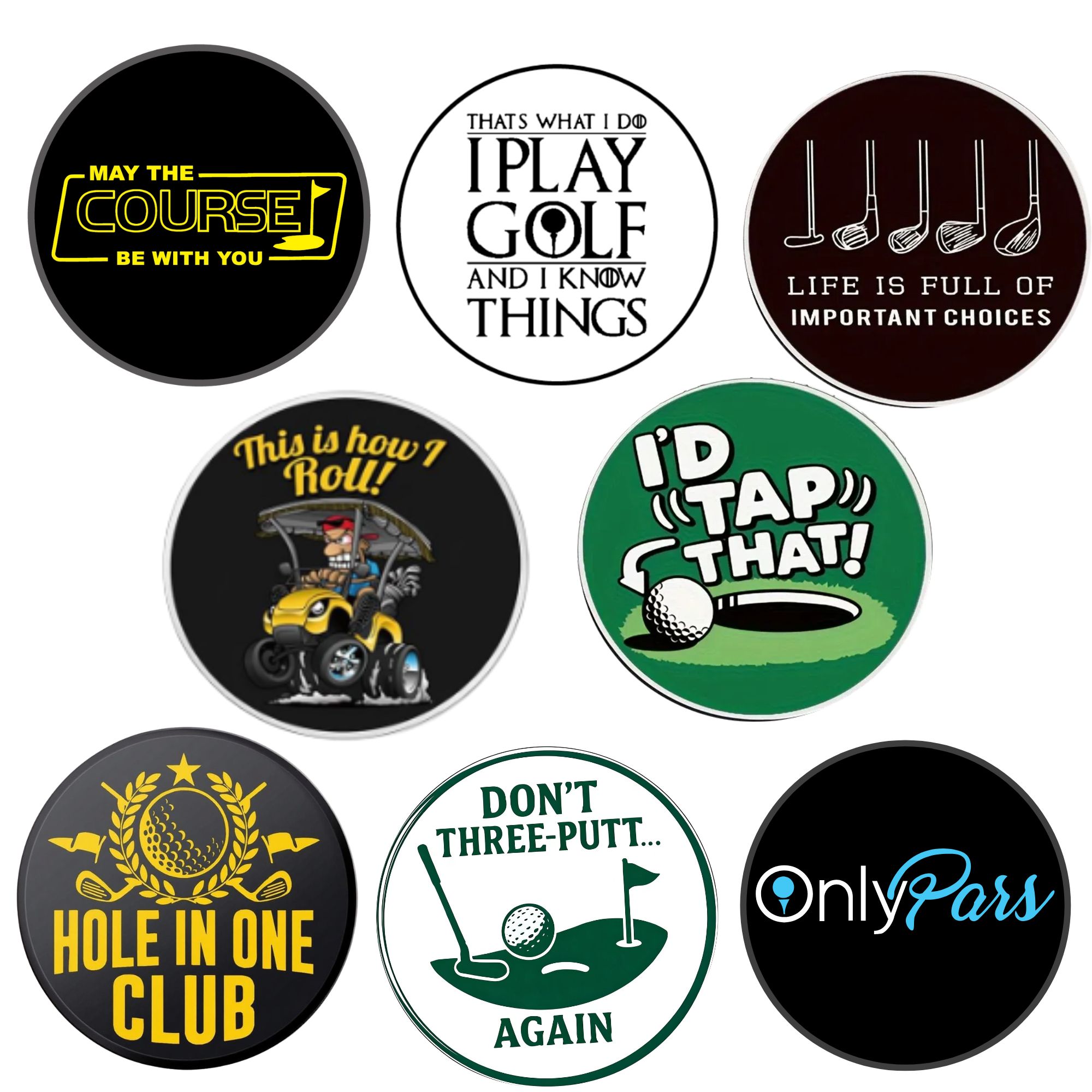 ชุดมาร์คเกอร์ลูกกอล์ฟ 8 ชิ้น ข - Ball Marker Set บทวิจารณ์และราคา