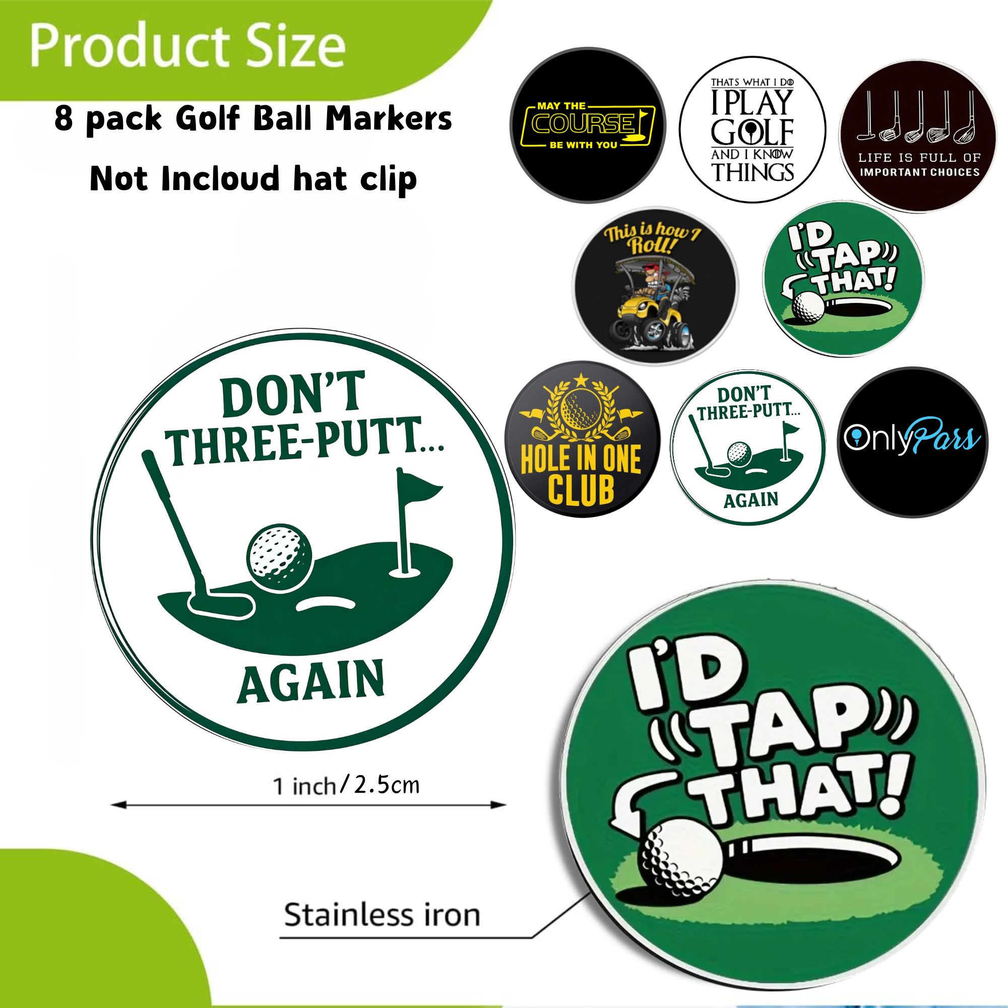 ชุดมาร์คเกอร์ลูกกอล์ฟ 8 ชิ้น ข - Ball Marker Set บทวิจารณ์และราคา