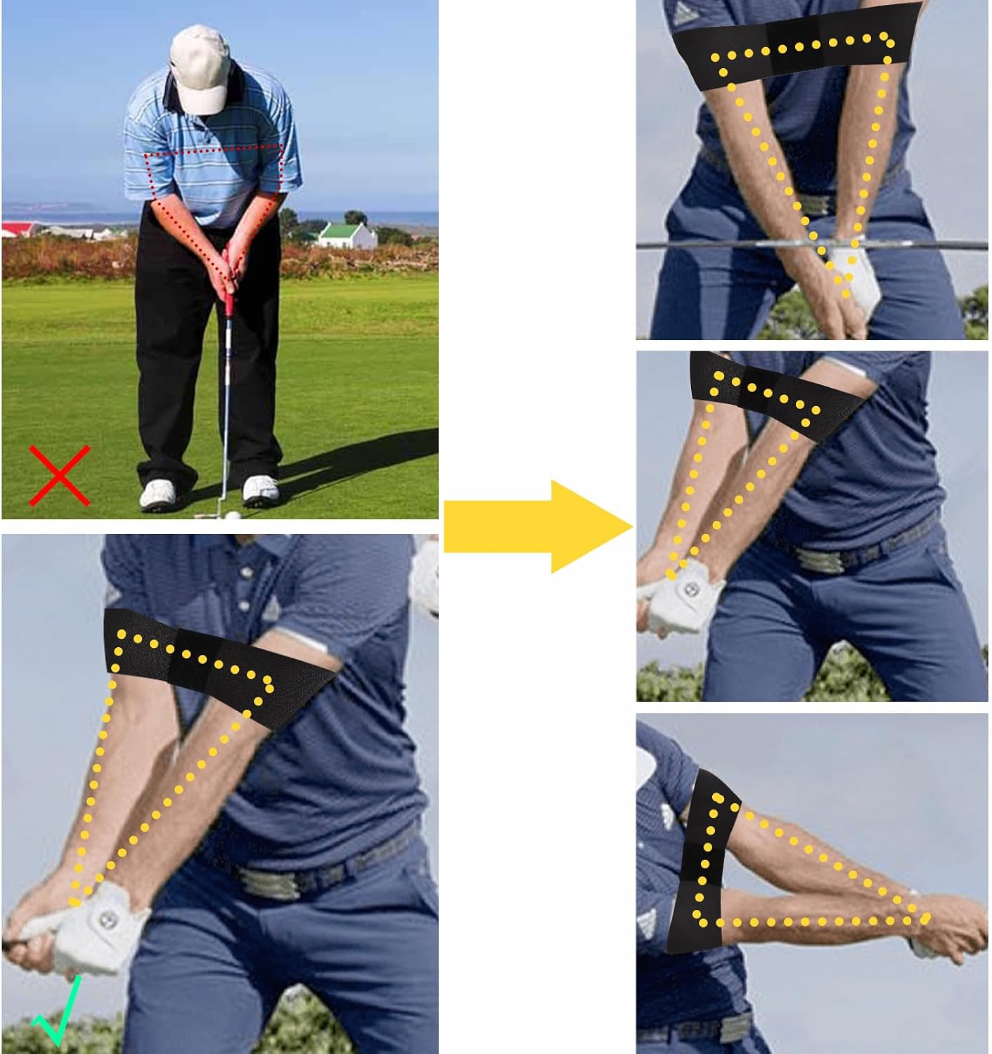 สายยางยืดสำหรับฝึกวงสวิงกอล์ฟ, - Golf Equipment For Beginners บทวิจารณ์และราคา